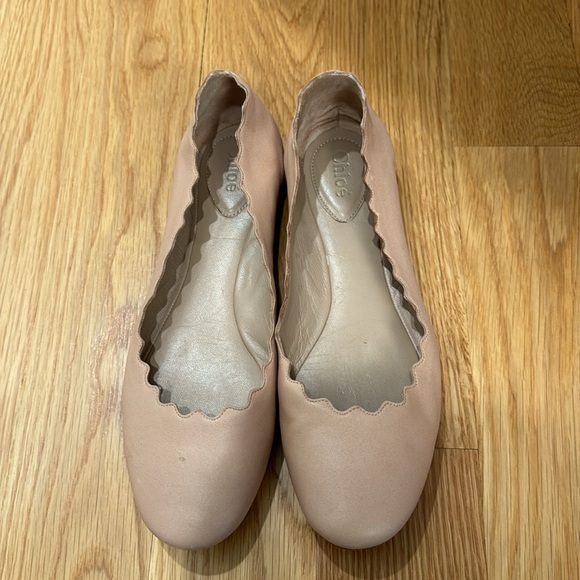 Chloe Lauren Ballet Flats in Pink Tea Leather - Sz 38 - Picture 2 of 5